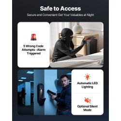 Liukuva pistoolikaappi kylmävalssattu teräs yksi käsiase ja yksi lipas sormenjälkilukko