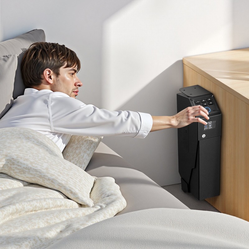 Liukuva pistoolikaappi kylmävalssattu teräs yksi käsiase ja yksi lipas sormenjälkilukko