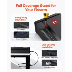 Pistoolikaappi kylmävalssattua terästä kaksi asetta kaksi lipasta sormenjälkitunnistus kompakti