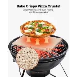 Pizzakivi kordieriitti 38 x 30 cm 15 mm suorakulmainen uuniin ja grilliin