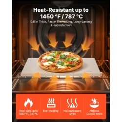 Pizzakivi kordieriitti 38 x 30 cm 15 mm suorakulmainen uuniin ja grilliin