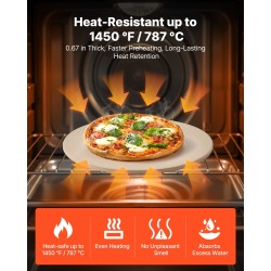 Pizzakivi kordieriittia 381 mm 17 mm paksu uuniin ja grilliin