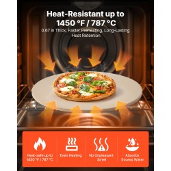 Pizzakivi pyöreä kordieriitti halkaisija 406 mm paksuus 17 mm