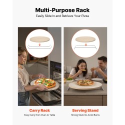 Pizzakivi pyöreä kordieriitti halkaisija 406 mm paksuus 17 mm