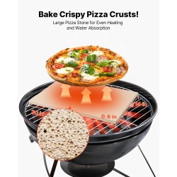 Suorakaiteen muotoinen kordieriittinen pizzakivi 508 x 355 x 15 mm