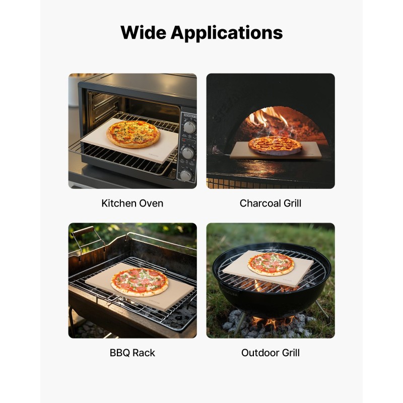 Suorakaiteen muotoinen kordieriittinen pizzakivi 508 x 355 x 15 mm