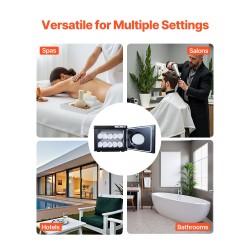 Pyyhenlämmitinkaappi 23 litraa alumiiniseosinen sisätila ruostumaton teräs puhdistuslamppu 36 pyyhettä