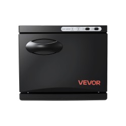 Kuumapyyhekaappi kahdeksan litraa ruostumaton terästeline höyrydesinfiointi kaksitoista pyyhettä musta