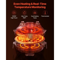 Sähköinen pizzauuni 1200W 304,8 mm kordieriittikivellä työtasolle punainen