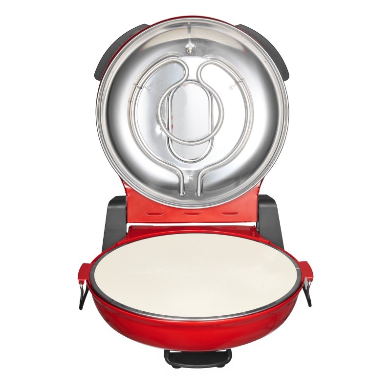 Sähköinen pizzauuni 1200W 304,8 mm kordieriittikivellä työtasolle punainen