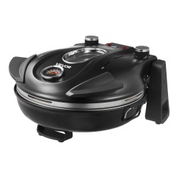 Sähköinen pöytäpizzauuni 1200 wattia musta 305 millimetrin kordieriittikivi