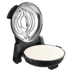 Sähköinen pöytäpizzauuni 1200 wattia musta 305 millimetrin kordieriittikivi