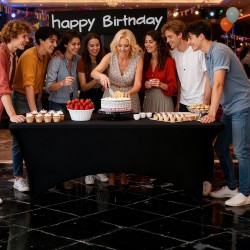 Pöytäliinat 6FT suorakaide 183x76x76cm joustava spandex-sekoite musta 10 kpl