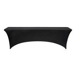 Pöytäliinasarja joustavasta elastaanikankaasta 6 kpl 8FT suorakaiteisille pöydille musta juhliin