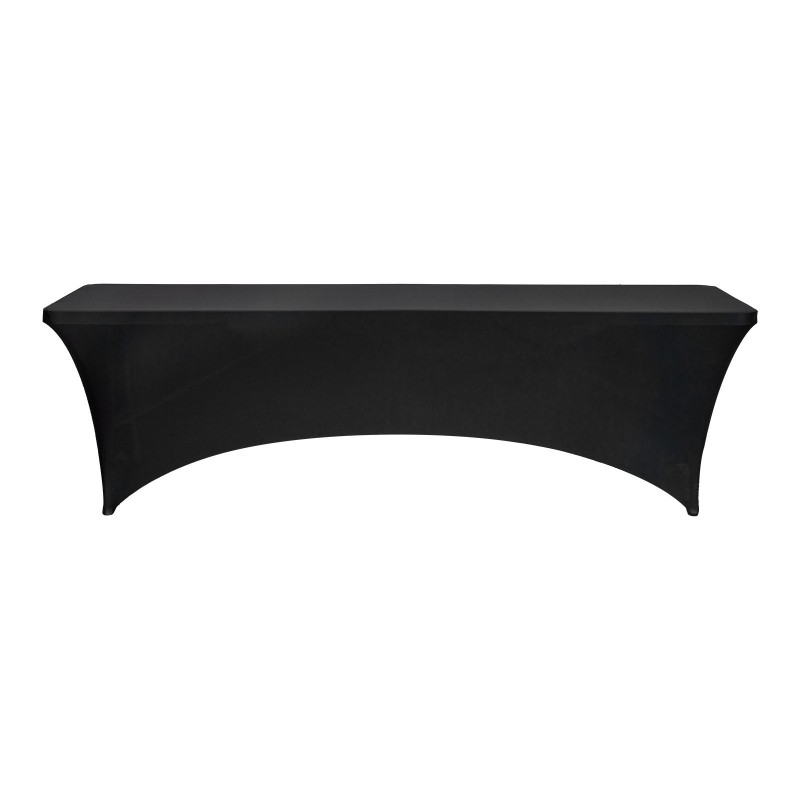 Pöytäliinasarja joustavasta elastaanikankaasta 6 kpl 8FT suorakaiteisille pöydille musta juhliin