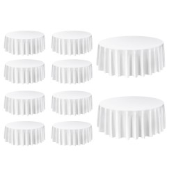 Pyöreät pöytäliinat polyesteri 3048 mm 10 kpl valkoinen juhliin