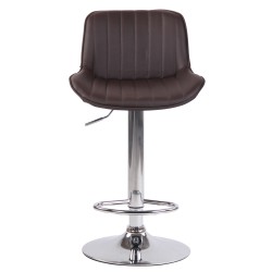 Tyylikäs säädettävä baarijakkara keinonahkaverhoilulla ja jalkatuella