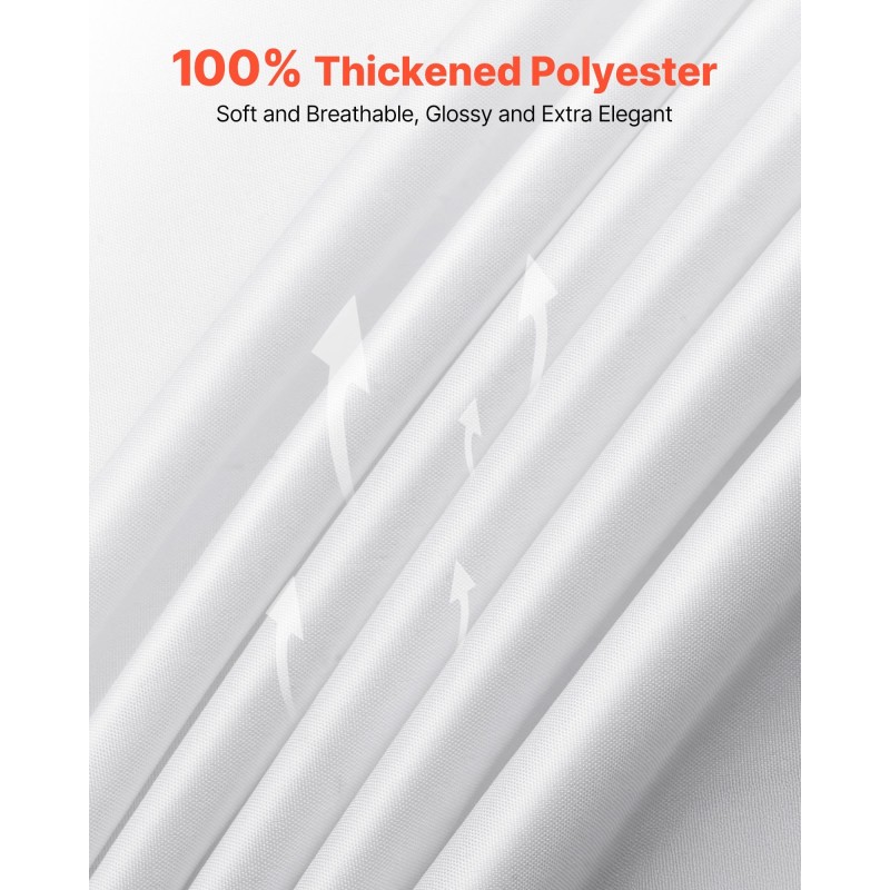 Polyesteriset valkoiset suorakaiteen pöytäliinat koko 1778×3048 mm 6 kpl juhliin