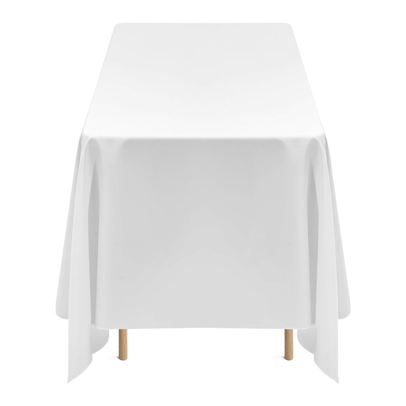Polyesteriset valkoiset suorakaiteen pöytäliinat koko 1778×3048 mm 6 kpl juhliin