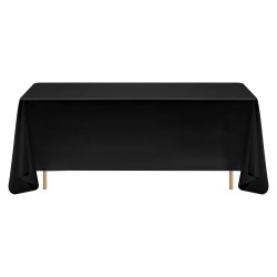 Pöytäliinasetti polyesterikangas 6 kpl musta suorakaiteisille pöydille 177,8 x 304,8 cm