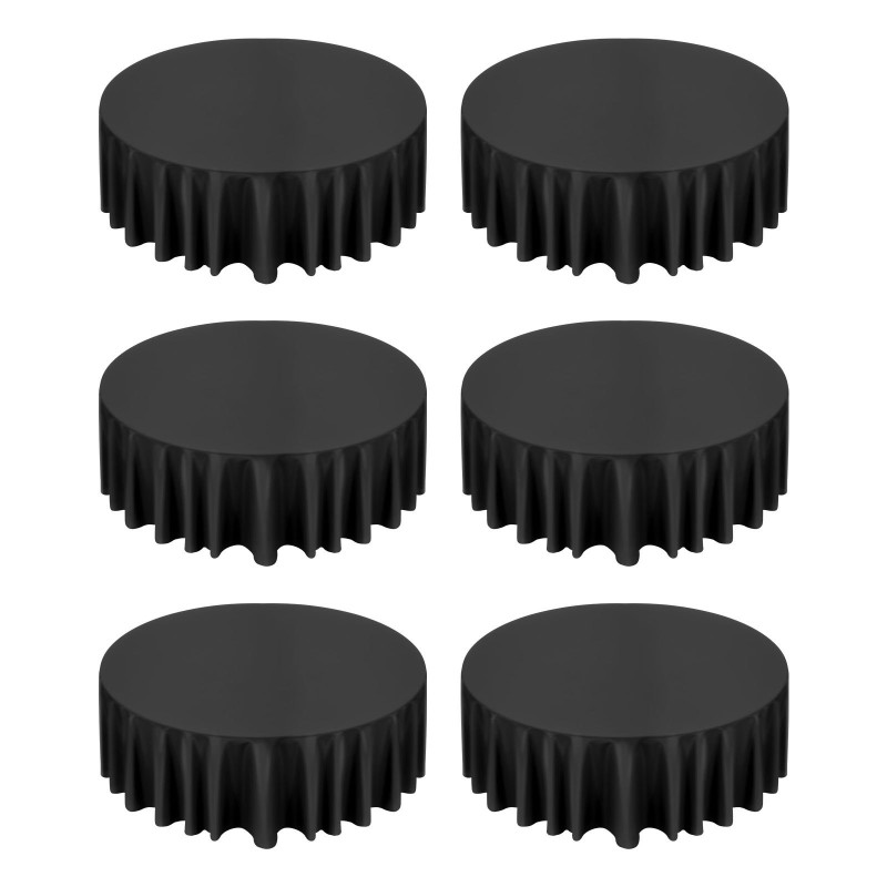 Pyöreä polyesteripöytäliinasetti kuusi kappaletta halkaisija 3048 mm musta juhliin