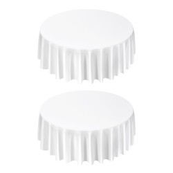 Pyöreä pöytäliina polyesterikankaasta halkaisijaltaan 3048 millimetriä 2 kappaletta valkoinen