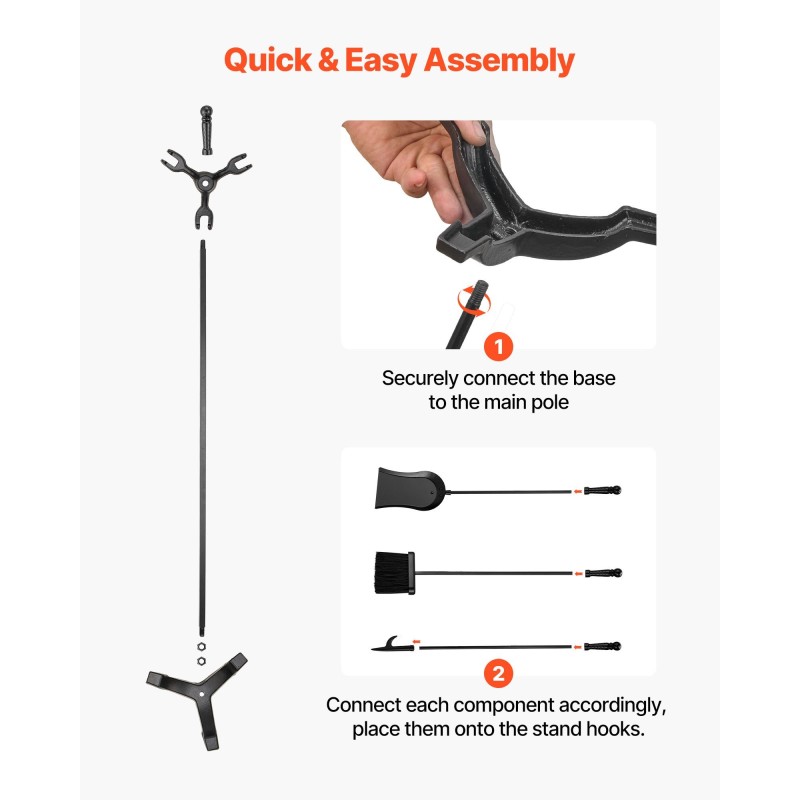 4-osainen takan työkalusarja taottua rautaa musta kolmihaarainen jalusta