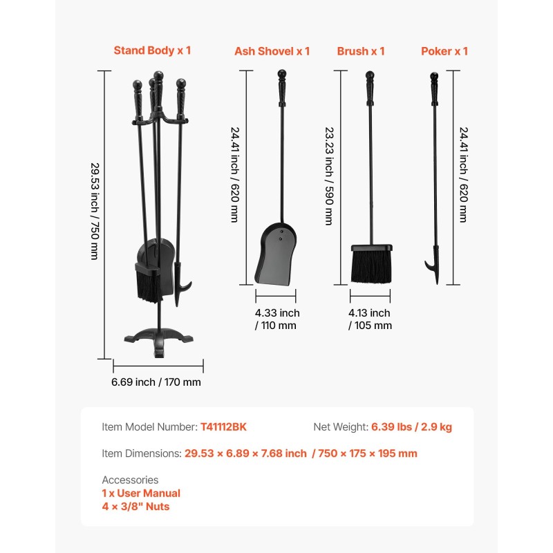 4-osainen takan työkalusarja taottua rautaa musta kolmihaarainen jalusta
