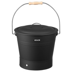 Takan tuhkaämpäri 4 osainen hiiliteräs 9 8 l musta sisä ja ulkokäyttöön