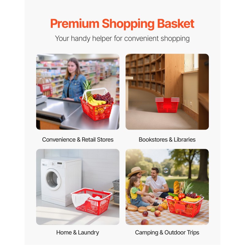 Ostoskorit muoviset 21 l 4 kpl pinottavat punaiset myymäläkäyttöön