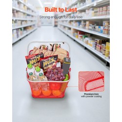 Pinottavat rautaiset ostoskorit 22 l 12 kpl punainen 20 kg kantavuus