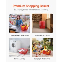 Pinottavat rautaiset ostoskorit 22 l 12 kpl punainen 20 kg kantavuus