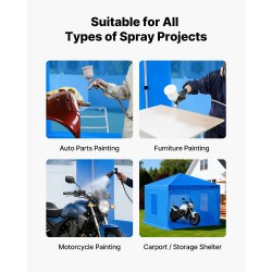 Kannettava maalausteltta 300 x 300 cm 210D 90g hopeapinnoitettu kangas teräsputkirunko