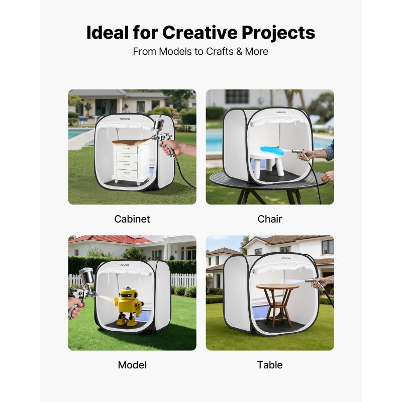 Kokoontaitettava polyesterinen pikapystytettävä maalausteltta 72x72,5x75cm vesitiivis pienille ja keskikokoisille