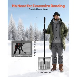 Lumilapio 40 cm leveä alumiiniterä irrotettava teräsvarsi PVC kahva ajoteille