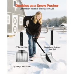 Lumilapio 40 cm leveä alumiiniterä irrotettava teräsvarsi PVC kahva ajoteille