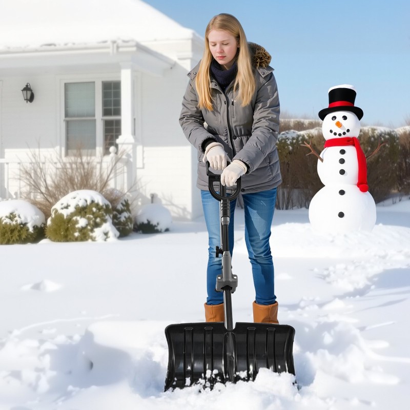 Lumilapio 455 mm PP-lapa alumiinireunalla teräsvarsi D-muotoinen kahva