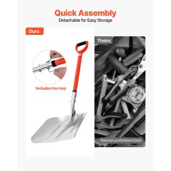 Lumikola alumiiniterällä 35 cm leveä lasikuitukahvalla pituus 114 cm