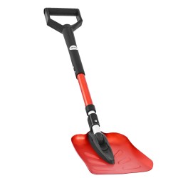 Taittuva alumiiniseoksinen lumilapio säädettävällä varrella D-muotoinen kahva