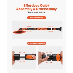 Lumentyönnin ja lumiharjasetti muovi ja alumiini pituussäädettävällä varrella autoille