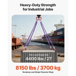 Polyesterinen kaksijalkainen nostoliinapari 2 kappaletta 150 cm 30 mm 2 t koukuilla