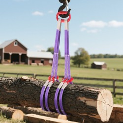 Polyesterinen kaksijalkainen nostoliinapari 2 kappaletta 150 cm 30 mm 2 t koukuilla