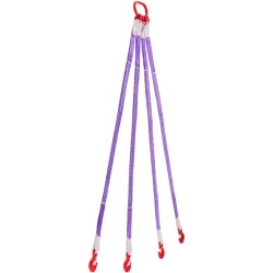 Neljän haaran polyesterinostoliina kolmen tonnin enimmäistyökuorma teräsrenkaalla koukuilla turvasalvoilla