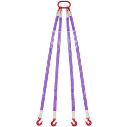 Neljän haaran polyesterinostoliina kolmen tonnin enimmäistyökuorma teräsrenkaalla koukuilla turvasalvoilla