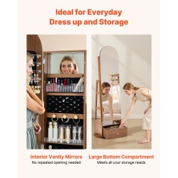 Korukaappi 360 asteen kääntyvä vapaasti seisova lasipeili samettivuori 1655 mm