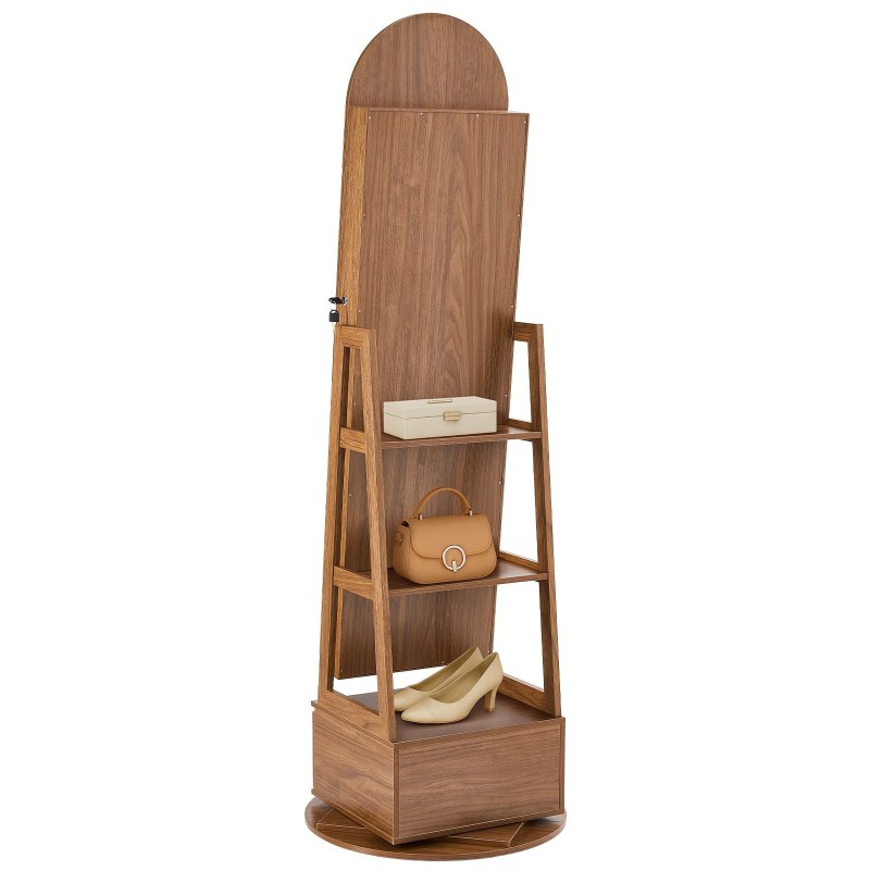 Korukaappi 360 asteen kääntyvä vapaasti seisova lasipeili samettivuori 1655 mm