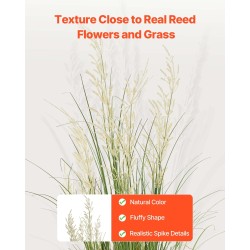 Keinotekoiset kaislakukat punotussa korissa PVC 1194 mm 5 kpl