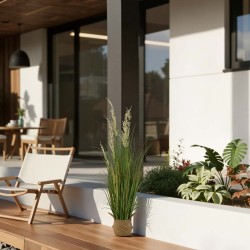 Keinotekoiset kaislakukat punotussa korissa PVC 1194 mm 5 kpl