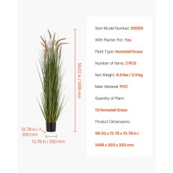 Keinotekoinen kortekasvi PP-ruukussa 2 kpl PVC-muovi korkeus 1499 mm