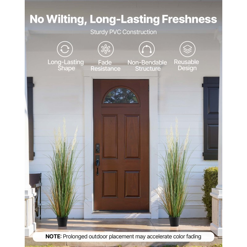 Keinotekoinen muovinen ruukkukasvi 2 kpl 1499 mm korkea sisä- ja ulkokäyttöön